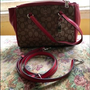 Coach canvas n leather bag